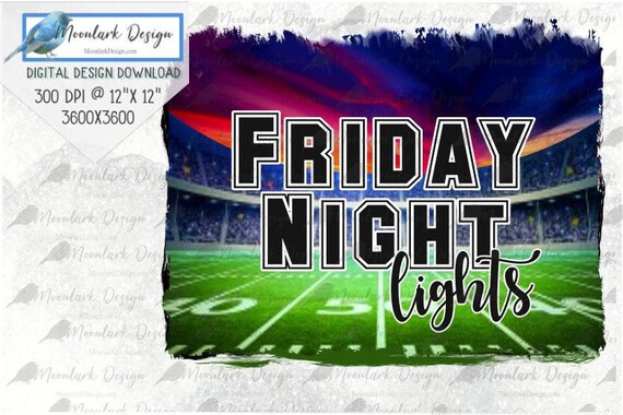 Friday Night Lights Football PNG Field with Sunset School | Etsy