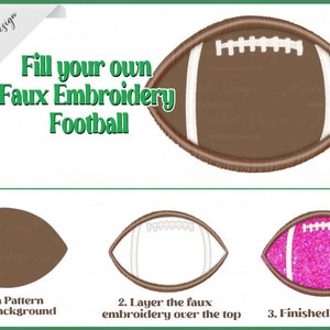 Faux Embroidery Football PNG, Fill your own Pattern, School Spirit, Team Colors, Glitter Football, Sequin Football, Floral,  Commercial Use