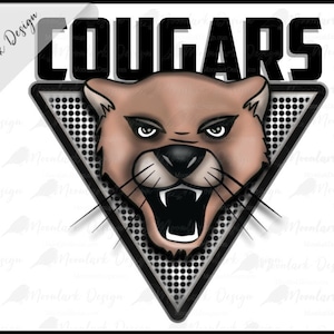 Cougars PNG, Preppy Mascot, Football Mascot, School Spirit, Team Mascot, School pride, retro png, PNG for sublimation, Go Cougars