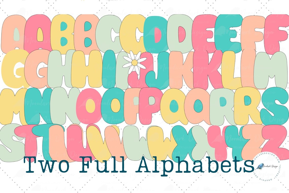 Spring Alphabet Letters, Bubble Letters, Spring Colors, Doodle Letters ...