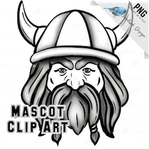 Viking PNG, Viking Mascot, Preppy Mascot, Football Mascot, School Spirit, Team Mascot, School pride, retro png, black and white PNG
