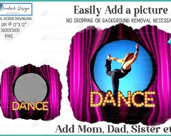 Dance PNG, custom photo,  Dance photo template, PNG for sublimation, marquis lights, ballet png , Commercial Use, dancer png, dance mom