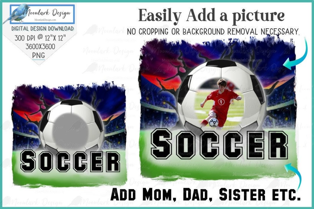 Soccer Picture, Custom Photo, Soccer Photo Template, PNG for