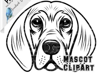 Coon Hound clip art, school spirit, team mascot, Coon Hound logo, hand drawn, school mascot, school pride, Coon Hound clip art, commercial