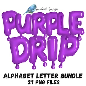 Drip Alphabet, Doodle Letters, commercial use, Slime Letters, dripping letters, melting alphabet, drip png, respect the drip, purple letters