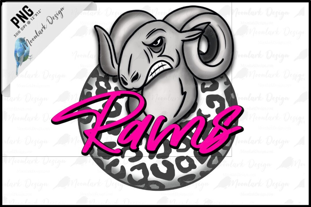 Rams PNG, School Spirit, Team Mascot, Leopard Background, Pink Words ...