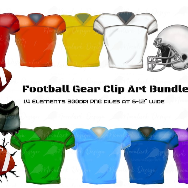 Football Clip Art, Football Jersey, football pants, football helmet, football cleats, jersey on hanger, watercolor football, football mom