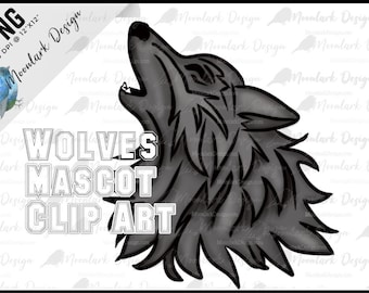 Wolves Mascot, Wolves Clip Art, School Pride, School Spirit, Wolves PNG, Cartoon Wolf, PNG for sublimation, Commercial Use, huskies mascot