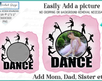 Dance PNG, custom photo,  Dance photo template, PNG for sublimation, pink silhouette, ballet png , Commercial Use, dancer png, dance mom