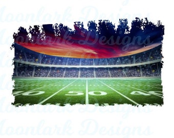 Distressed Blank background | Football field with sunset sky in stadium | PNG customizable element  | personalize sublimation