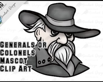 Generals Mascot, Colonels Mascot, Generals Clip Art, School Pride, School Spirit, Colonels PNG, Rebels mascot, Colonels Clip Art, Rebels png