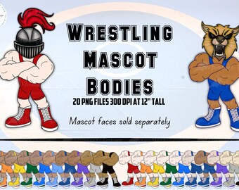 Wrestling Mascot Bodies, Wrestling Team, Mascot Clip Art, Wrestling Uniform, Wrestler clipart, Commercial Use, build a mascot