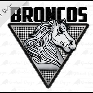 Broncos PNG, Preppy Mascot, Football Mascot, School Spirit, Team Mascot, School pride, retro png, PNG for sublimation, Go Broncos