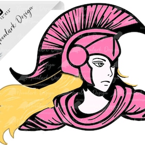 Female Warrior PNG, Warriors Mascot, Preppy Mascot, girl warrior, School Spirit, blonde hair, School pride, go warriors, female warriors