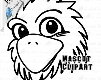 red bird clip art, school spirit, team mascot, gamecock logo, hand drawn, school mascot, school pride, cardinal clip art, commercial