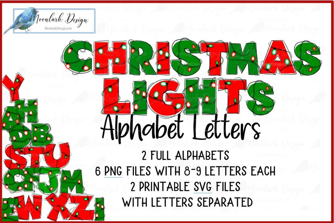 skyld Rengør rummet Skinne Christmas Lights Alphabet Christmas Letters Doodle Letters - Etsy