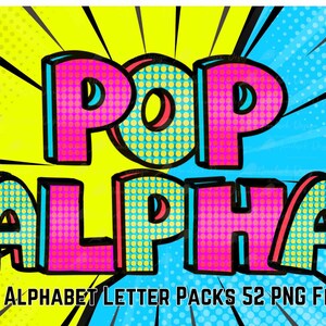 Pop Art Alphabet, Comics Letters, Doodle Letters, Retro PNG, Printable ...