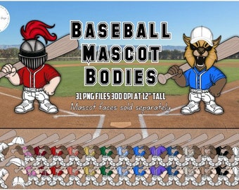 Baseball Mascot Builder, Mascot Body, Baseball Player, Baseball Character, Build a Mascot, PNG for sublimation, Commercial Use