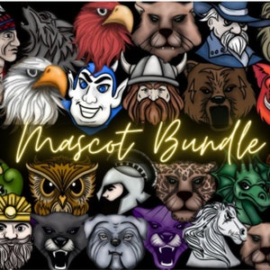 Mascot PNG Bundle, 160+ Mascots, Commercial Use, Preppy Macots, School Spirit Clip Art, Mascot Drive, Mascot Clip Art, cartoon mascot, game