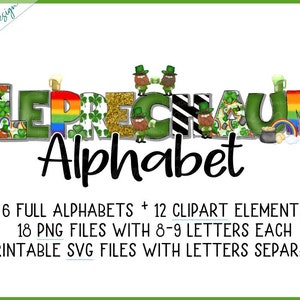 St. Patrick's Day Alphabet, Kobold Buchstaben, Doodle Letters, Klee PNG, Grünes Bier druckbare svg, kommerzielle Nutzung, Pride Buchstaben