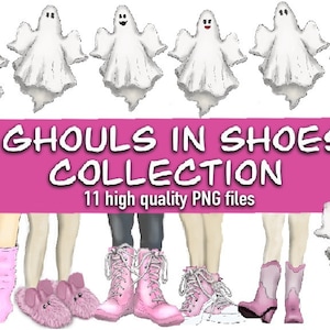 Retro Ghost, Clip Art, High heels png, boots png, slippers png, socks clip art, sneakers clip art, halloween ghost png, PNG sublimation