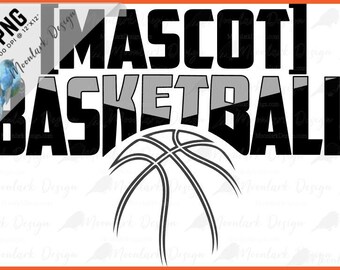 Mascot Basketball PNG, Custom Basketball, Custom Mascot, Basketball PNG, School Spirit, custom team, commercial use, basketball tournament,