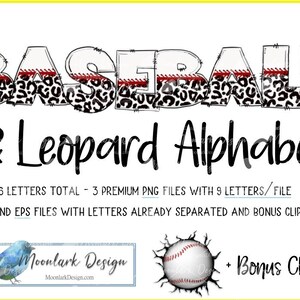 Alfabeto baseball PNG, lettere baseball png, alfabeto leopardo png, per sublimazione, lettere leopardo scarabocchio, uso commerciale, SVG, lacci