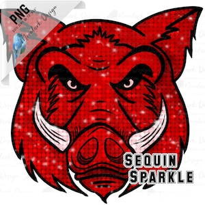 Sequin Boar Mascot, school spirit, sequin mascot, bling mascot, glitter mascot, school mascot, school pride, go razorbacks, warthog mascot