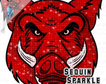 Sequin Boar Mascot, school spirit, sequin mascot, bling mascot, glitter mascot, school mascot, school pride, go razorbacks, warthog mascot