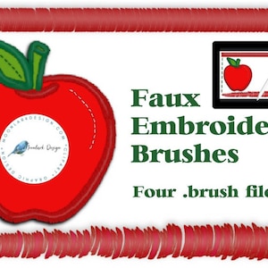Faux Embroidery, Procreate Brushes, Commercial Use, stitch brush, hatching brush, .brush file, Procreate, brush file, embroidery brush