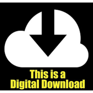 May include: A white cloud with a black downward arrow in the centre. The text "This is a Digital Download" is below the cloud.