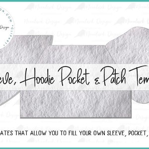 Hoodie Pocket Template, Sleeve Template, Patch Template, SVG file, Hoodie pocket svg, sleeve svg, patch svg, create your own, Canva Template