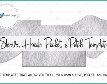 Hoodie Pocket Template, Sleeve Template, Patch Template, SVG file, Hoodie pocket svg, sleeve svg, patch svg, create your own, Canva Template