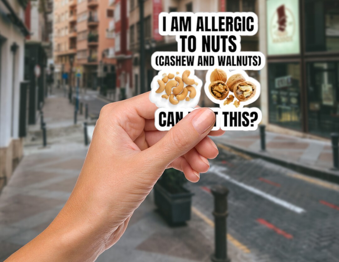 Food Allergen Sticker, Allergic to Nuts Sticker, Cashew Nut Allergy