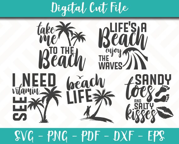 Download Svg Bundle 5 Files Beach Svg Pack Beach Svg File Beach Sayings Beach Quotes Svg For Cricut Instant Download Beach Shirt