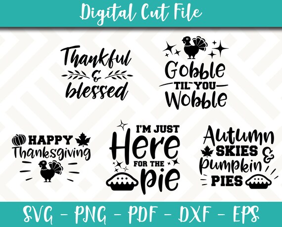 Download Thanksgiving Svg Bundle Pack 5 Svg Files Thanksgiving Svg File Etsy