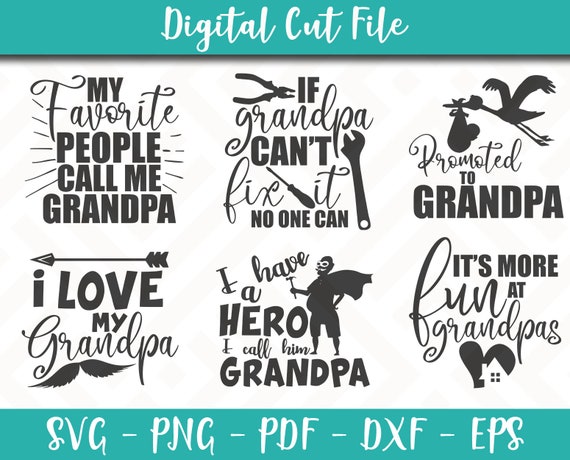 Download Grandpa Svg Bundle Pack 6 Svg Files Grandpa Svg File Etsy