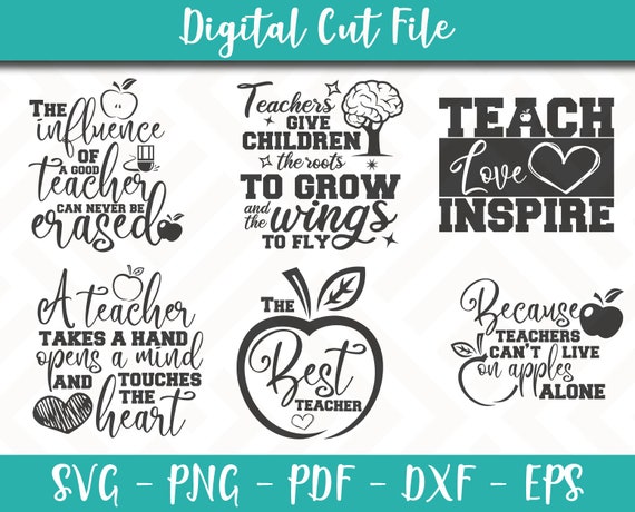 Download Teacher Svg Bundle Pack 6 SVG Files Teacher Svg File ...