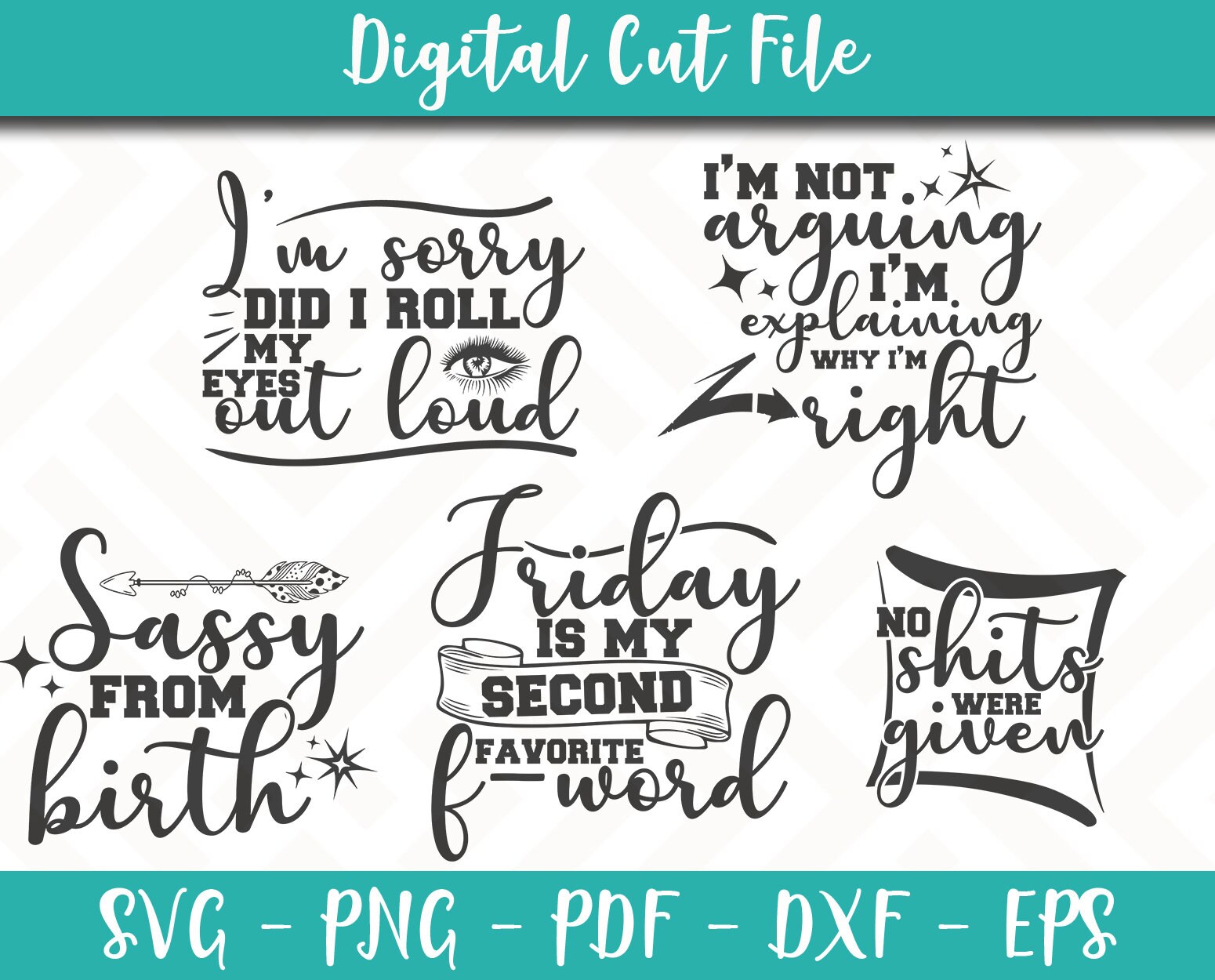 Download Funny Svg Bundle Pack 5 Svg Files Funny Sarcasm Svg File Etsy