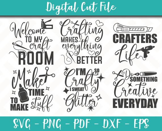 Crafting Svg Bundle Pack 6 Svg Files Crafting Svg File Etsy