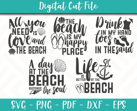 Download Beach Svg Bundle 5 Svg Pack Beach Svg File Beach Sayings Beach Quotes Svg For Cricut Instant Download Beach Shirt 5