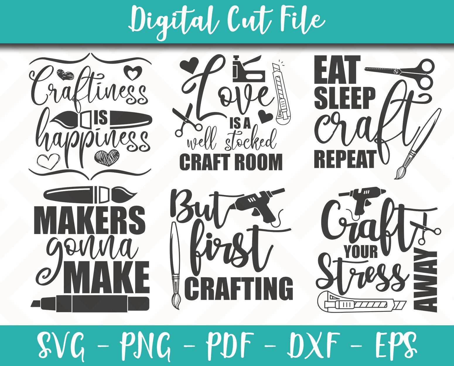 Crafting Svg Bundle pack 6 Svg files Crafting Svg File | Etsy