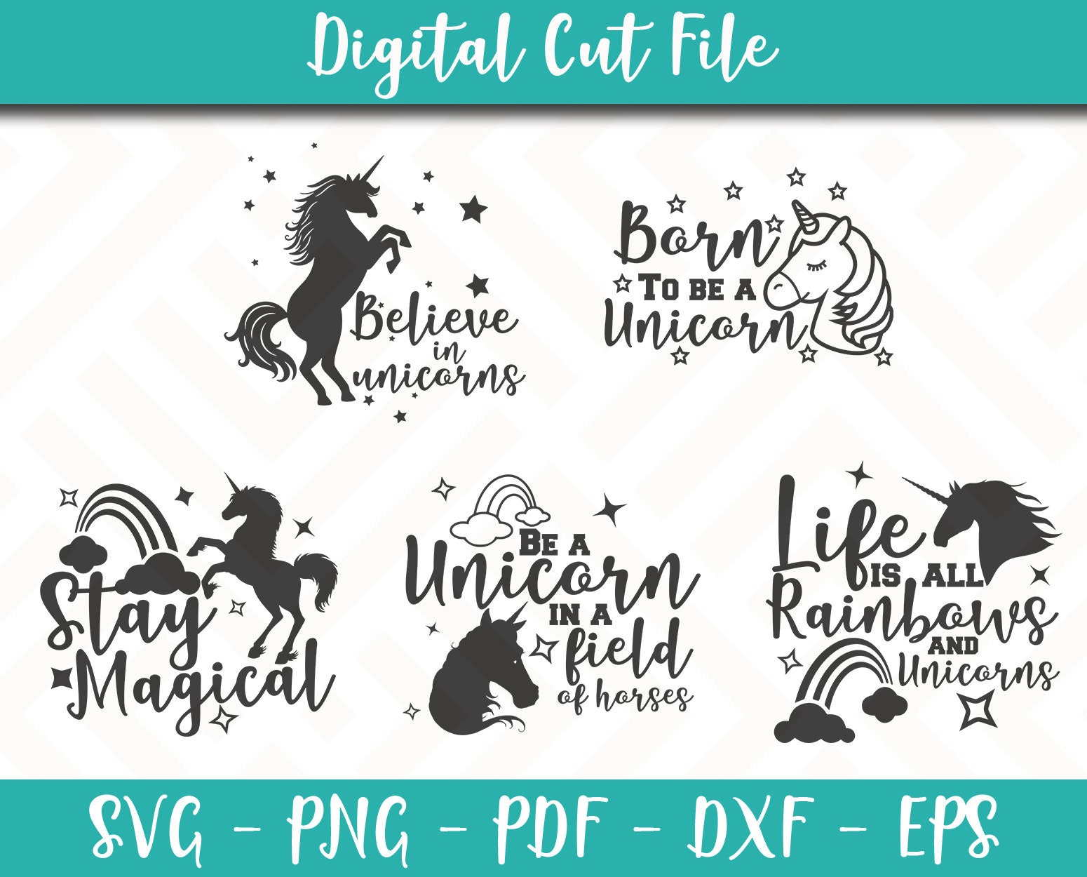 Download Unicorn Svg Bundle Pack 5 Svg Files Unicorn Svg File Unicorn Etsy