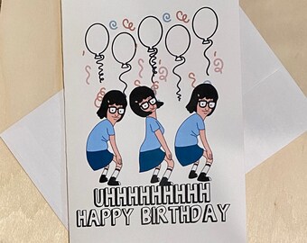 Tina Beltcher bobs burgers funny quote linoprint card