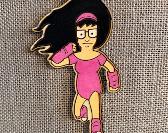 Tina Belcher Ornament - Hand made and painted wooden ornament - Bob's Burgers