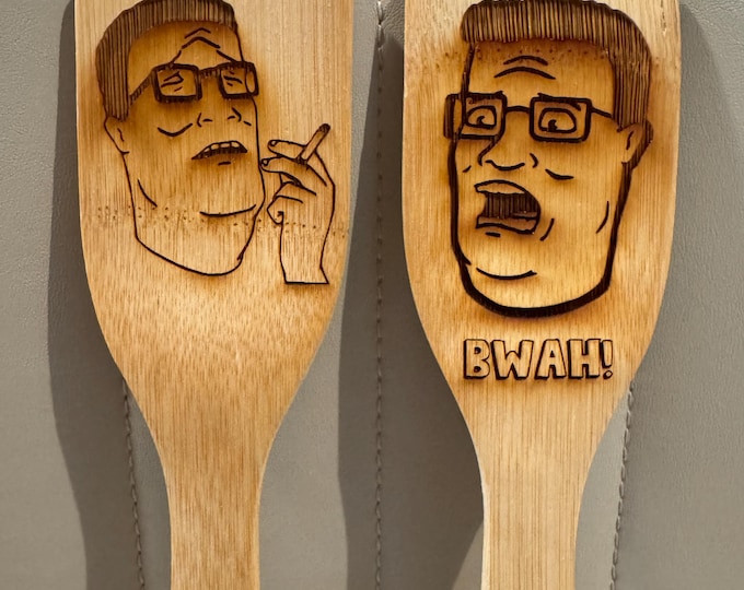 King of the Hill -Hank Hill - BWAH Handmade Laser Engraved Spatula