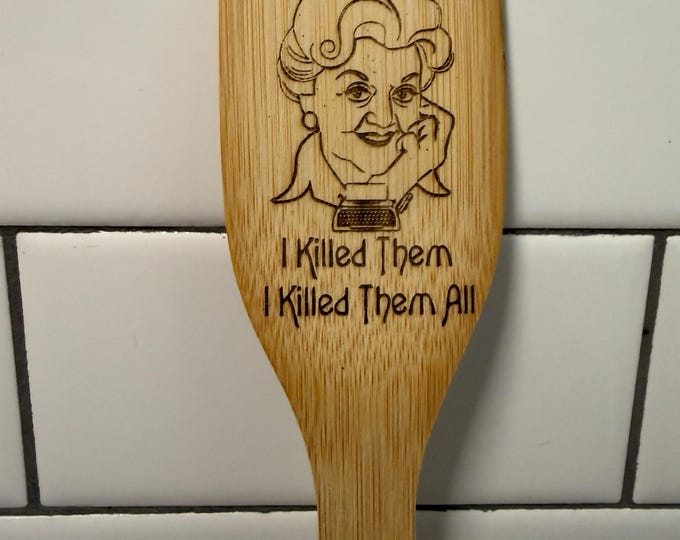 Jessica Fletcher Murder She Brought Bamboo Engraved Spatula
