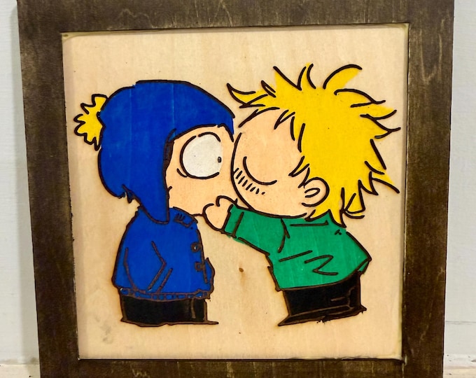 Tweek x Craig – South Park-Inspired Hand-Painted Wooden Sign