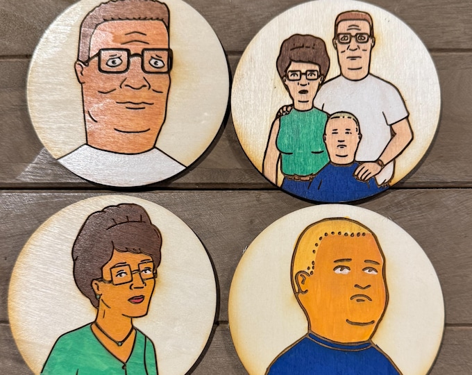 King of the Hill Coasters - Handmade and hand painted