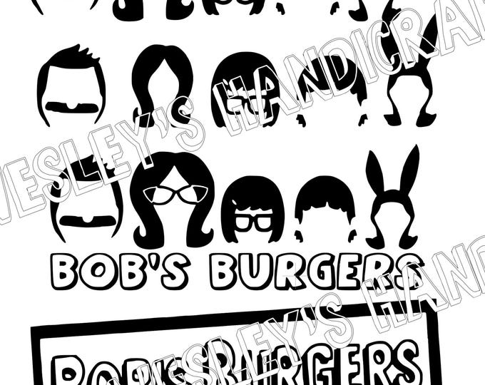 Bob's Burgers Family silhouette and Logo SVG files 10 Files